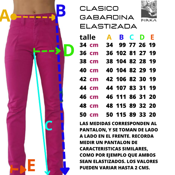 Pantalon Pirka Clasico Gabardina elastizada