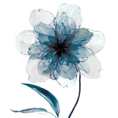 gravura flores azul