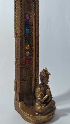 Incensário torre buda 7 chakras 23cm - 2 cores - comprar online