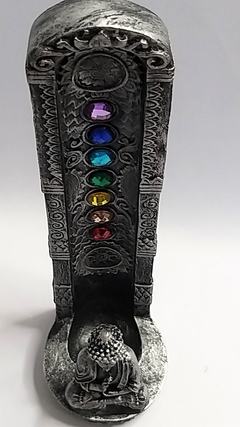 Incensário torre buda 7 chakras 23cm - 2 cores - loja online