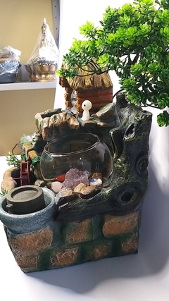 Imagem do Fonte de água 35cm com Orgonite, luz, bola, lago e aquário - bivolt