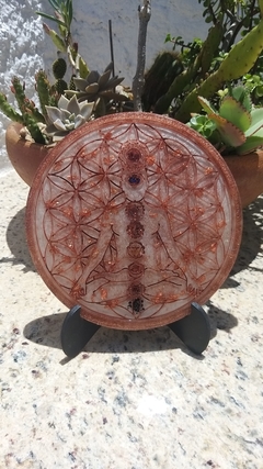 Disco de orgonite chakras - mandala 25cm - comprar online