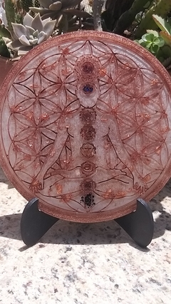 Disco de orgonite chakras - mandala 25cm na internet