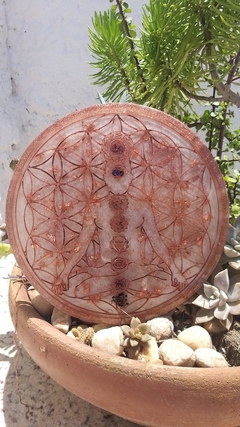 Disco de orgonite chakras - mandala 25cm - Orgonites e loja de artigos esotéricos