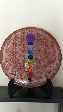 Disco de orgonite chakras - mandala 25cm