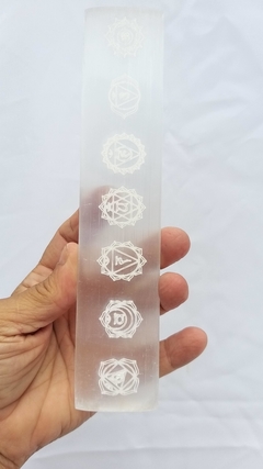 Barra régua de selenita natural polida 7 chakras - 20cm na internet