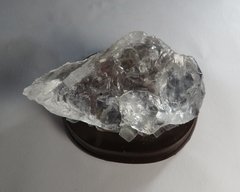 Cristal de quartzo incolor bruto, base de madeira - purificador de ambientes - Orgonites e loja de artigos esotéricos