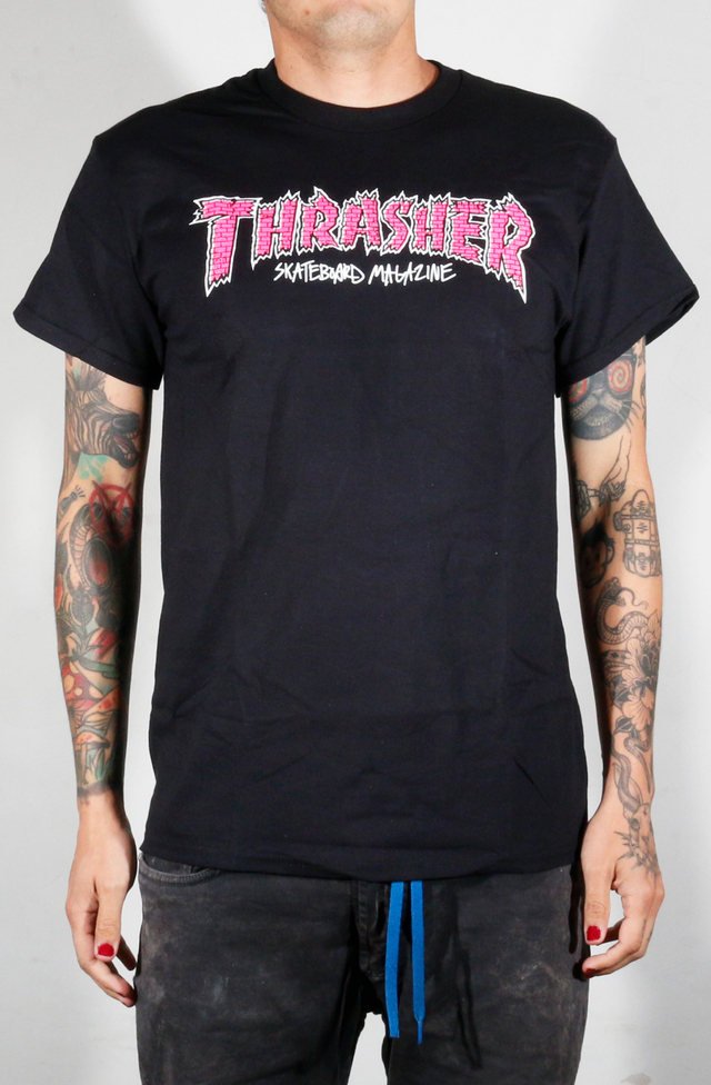 Thrasher Camiseta Brick Black Raven Skateshop