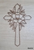 Cruz com flor MDF cru 20x30cm 3mm espessura