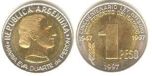 MONEDA DE 1 PESO "50 Aniversario voto femenino"