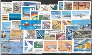 Colección Argentina de AVIONES (42 Sellos + 1 bloque)