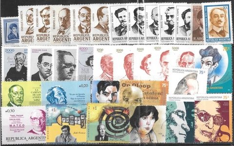 Colección Argentina de ESCRITORES (34 Sellos)