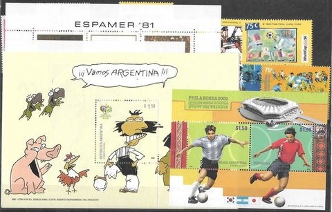 Colección Argentina de FUTBOL (19 Sellos + 5 bloque)