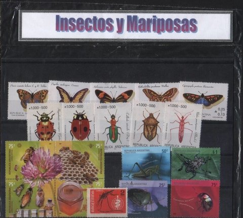 Colección Argentina de INSECTOS Y MARIPOSAS (19 sellos)