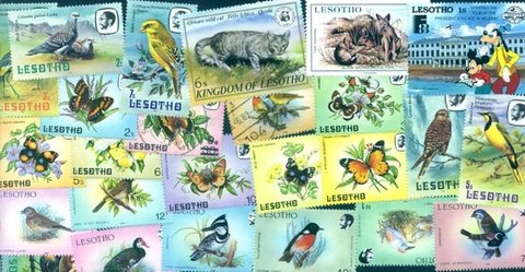 Colección de 50 estampillas de LESOTHO