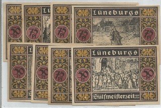 LOTE DE 8 NOTGELD, AÑO 1921