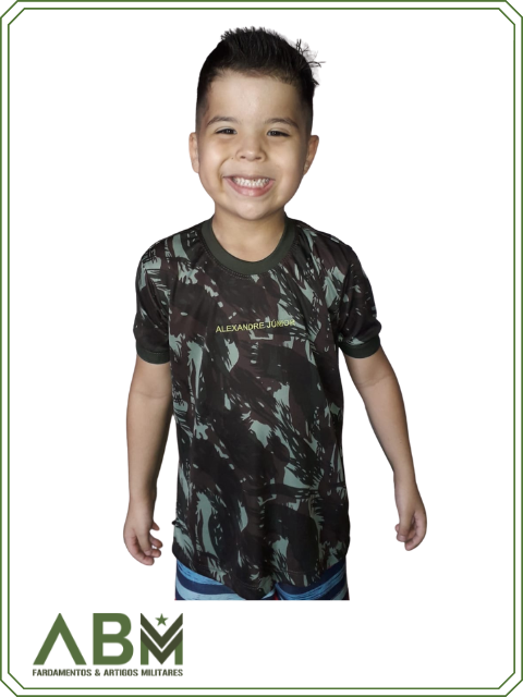 CAMISA CAMUFLADA EXÉRCITO BRASILEIRO - TAMANHO INFANTIL - BORDADO