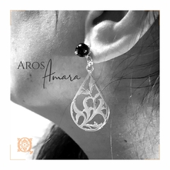 Aros plata con onix