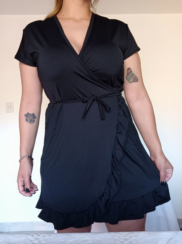 VESTIDO CRUZADO NEGRO
