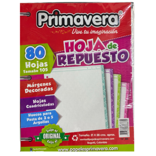 Hoja de repuesto Primavera x paquete de 80