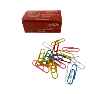 CLIP COLORES PLASTIFICADO TRITON STANDAR X 80 UND COD: 0189