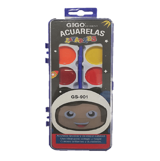 ACUARELA CON PALETA DE COLORES Y PINCEL