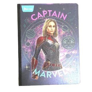 CUADERNO NORMA COSIDO CUADROS CAPTAIN MARVEL 1 MATERIA
