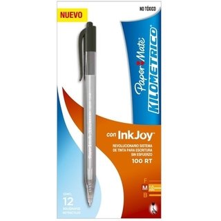Esfero Paper Mate Kilomtrico InkJoy 100 RT negro, lapicero, boligrafo