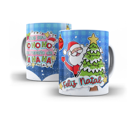 Caneca Ho Ho Ho Feliz Natal - Mai Personalizados