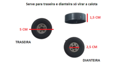 roda 5 cm de plástico kit com 22 unidade