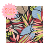 100 cm | OUTLET Hojas y Flores Fondo negro multicolor n° 343-4