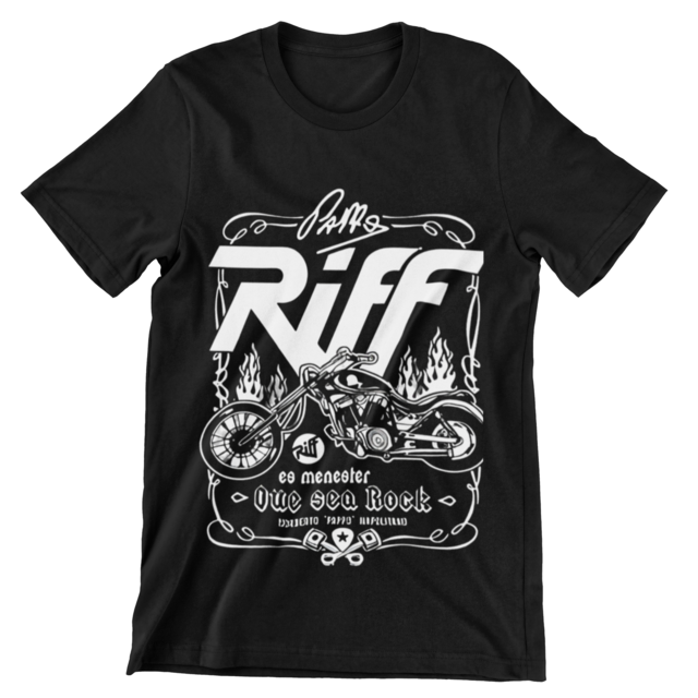 Remera estampada Pappo Riff Es menester que sea rock Harley Davidson