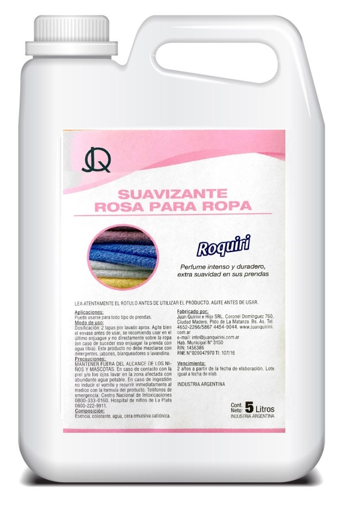 SUAVIZANTE CONCENTRADO ROSA x 5 LTS.