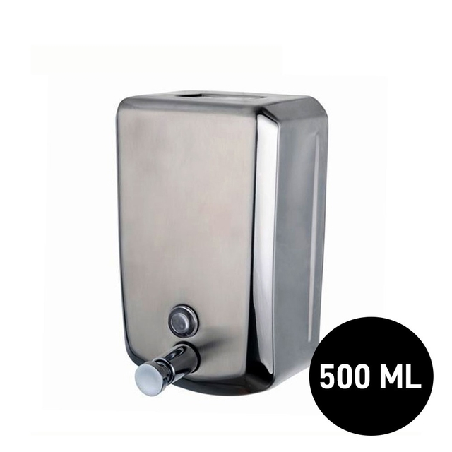 Dispenser de acero para jabon liquido de pared 500 ml.