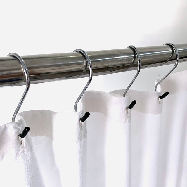 Teskyer - Ganchos para cortina de ducha, hechos de metal inoxidables para  barras de cortinas de baño, 12 unidades