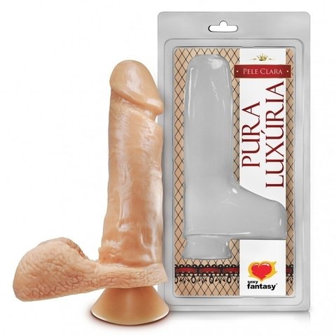 PRÓTESE REALÍSTICA 17,5X4,4CM COM ESCROTO, VENTOSA E SEM VIBRADOR - CÓD 1053