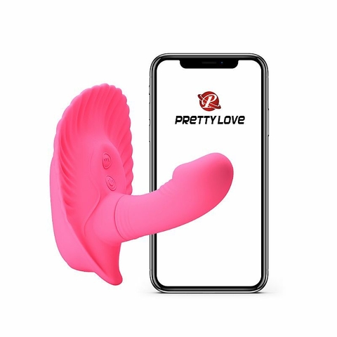 PRETTY LOVE FANCY CLAMSHELL ESTIMULADOR EM FORMA DE CONCHA COM MINI PÊNIS, 10 MODOS DE VIBRAÇÃO E APLICATIVO – CÓD 2551