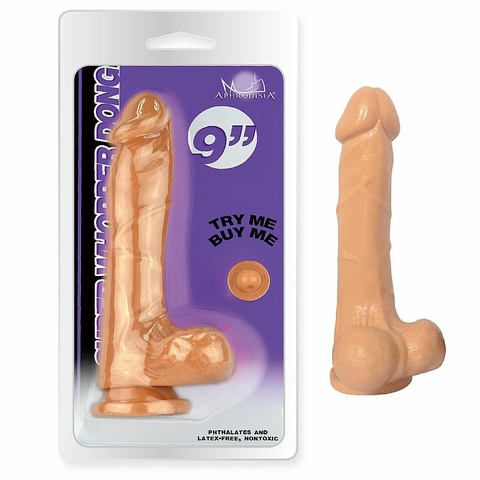 SUPER WHOPPER DONG 9" PRÓTESE PENIANA 25,1X4,9CM REALÍSTICA COM GLANDE DEFINIDA, VEIAS E ESCROTO – CÓD 1519