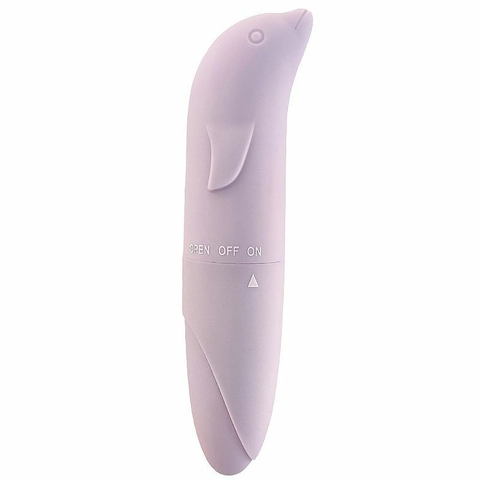 VIBRADOR 12CM GOLFINHO TOQUE AVELUDADO COR LILÁS - CÓD 2549