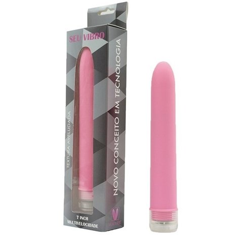 VIBRADOR 17,5 CM PERSONAL TEXTURA EMBORRACHADA PINK - CÓD 2064