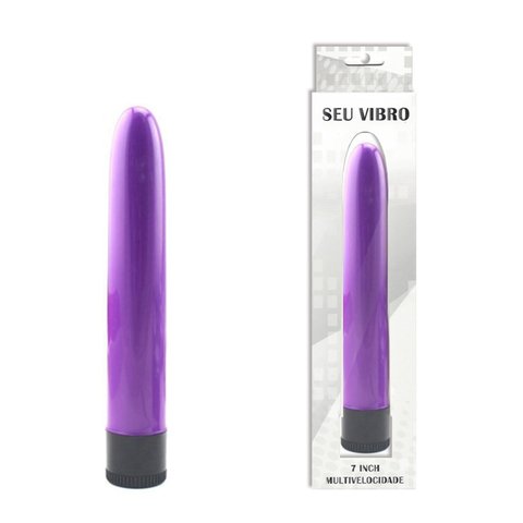 VIBRADOR PERSONAL LISO 17,5 CM MULTIVELOCIDADE COR ROXA - CÓD 2096