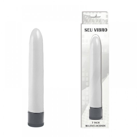 VIBRADOR PERSONAL LISO 17,5 CM MULTIVELOCIDADE COR BRANCO - CÓD 2140