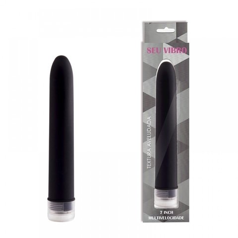 VIBRADOR 17,5CM PERSONAL TEXTURA EMBORRACHADA PRETO - CÓD 2170