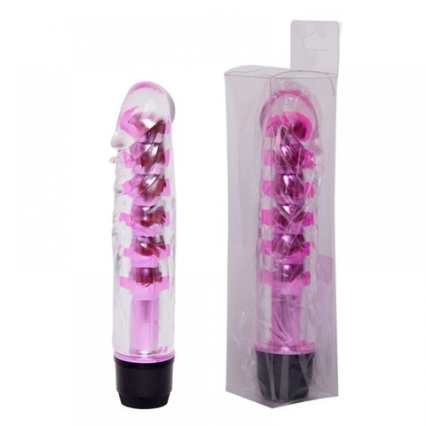 VIBRADOR 16X2CM MULTIVELOCIDADE COM CAPA LISA TRANSPARENTE ROSA – CÓD 2265