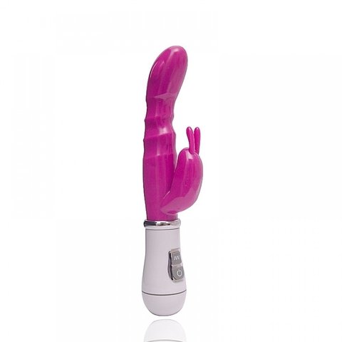 VIBRADOR SILICONE RABBIT RECARREGÁVEL COM 8 VIBRAÇÕES COR PINK - CÓD 2277