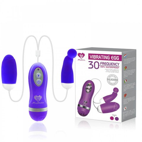 VIBRATING EGG CÁPSULA VIBRATÓRIA DUPLA COM 30 MODOS DE VIBRAÇÃO COR ROXO – CÓD 2290