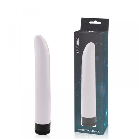 VIBRADOR 17,5X2,5CM PERSONAL COM TEXTURA CANELADA COR BRANCA – CÓD 2401