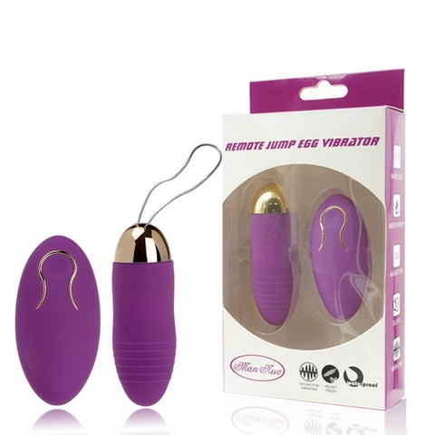 REMOTE JUMP EGG VIBRATOR BULLET COM 10 MODOS DE VIBRAÇÃO E CONTROLE WIRELESS COR ROXA – CÓD 2403