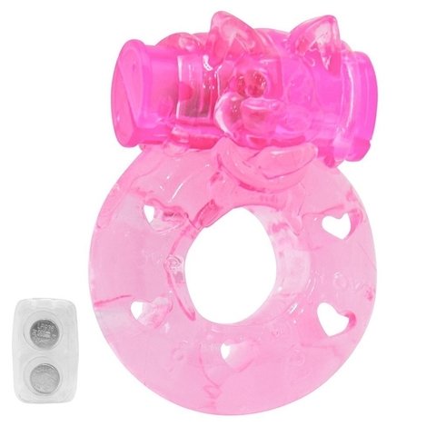 ANEL PENIANO VIBRADOR GATINHO COR PINK - CÓD 5519