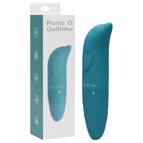 VIBRADOR 12CM GOLFINHO TOQUE AVELUDADO COR VERDE ESCURO - CÓD 2547